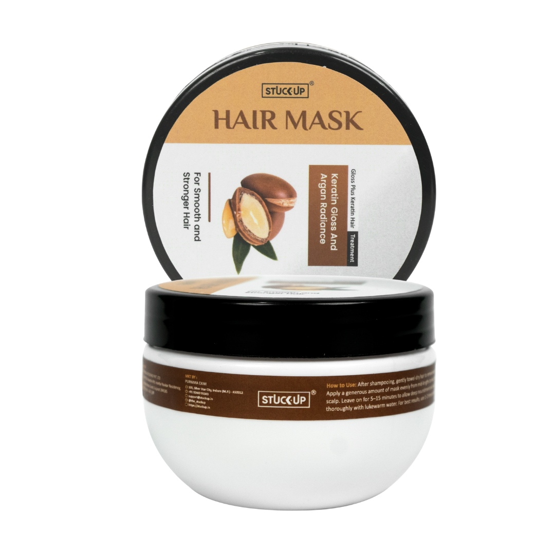 Stuckup, smoothing hair mask,frizz free hair,straight hair, smooth hair, shiny hair, enriched with argan oil, 100ml hair mask